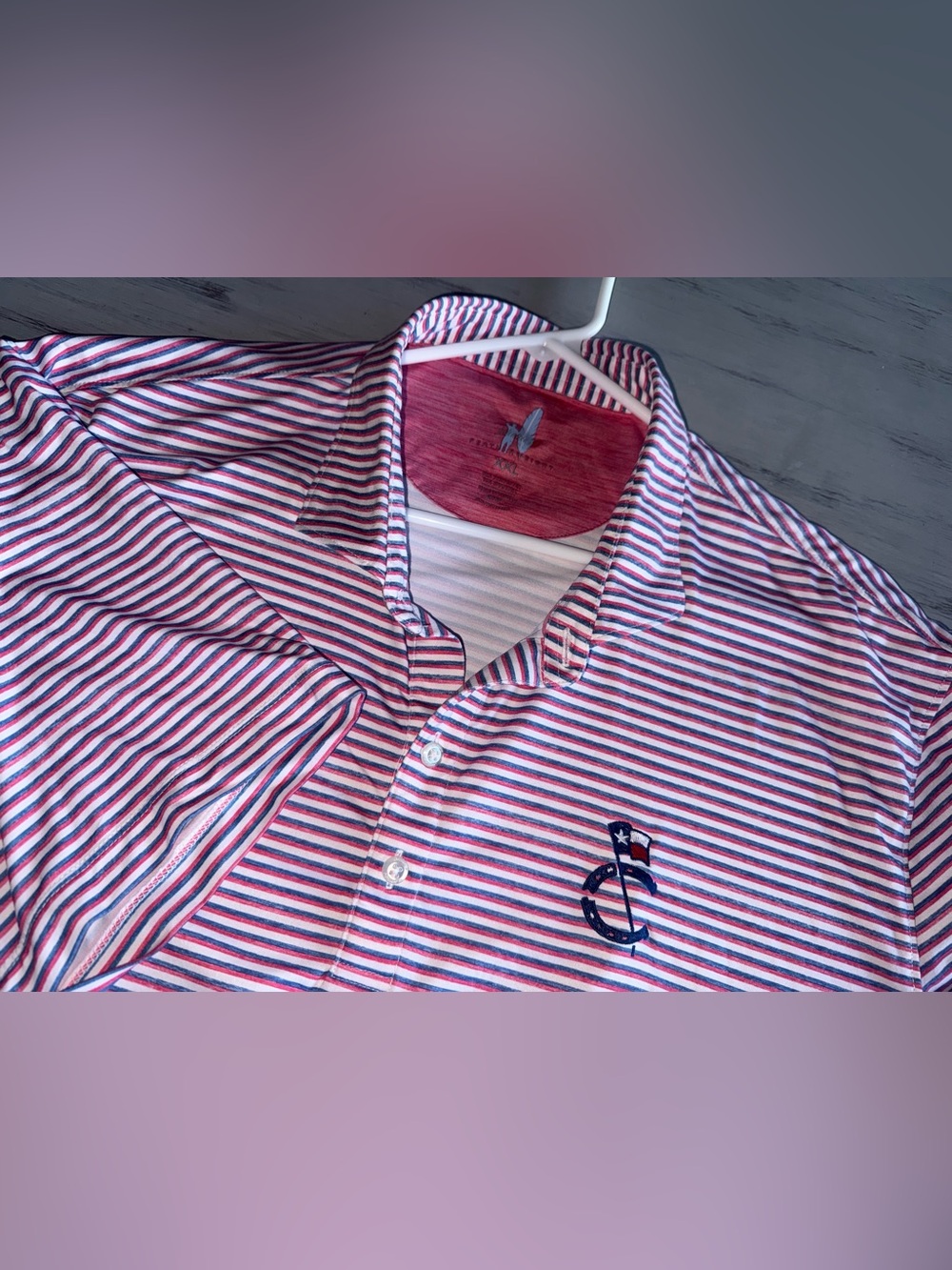 Johnnie-O Warwick XXL Texas Flag Golf Featherweight Performance Polo